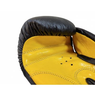 10. (W) TOP TEN FIGHT RTT-2 Boxing Gloves 10 oz Black and Yellow