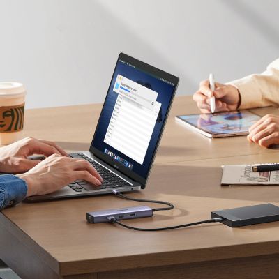 7. HUB Ugreen CM512 15598 6in1 USB-C - 3x USB-A 3.0 / HDMI / RJ45 / USB-C PD - gray