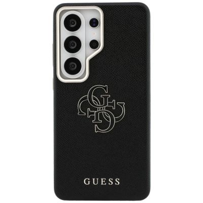 3. Guess Grained Big 4G Metal Logo case for Samsung Galaxy S26 Ultra - black