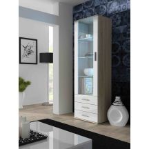 SOHO S1 display cabinet, Sonoma oak/gloss white
