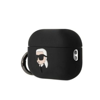 3. Karl Lagerfeld KLAP2RUNIKK AirPods Pro 2 cover black/black Silicone Karl Head 3D