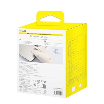 11. Baseus Editor Wireless Computer Mouse with 800mAh Battery and Battery Status Indicator - White