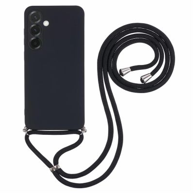 Samsung Galaxy A17 5G / A17 4G Case with Fiber Lining and Crossbody Strap - Black