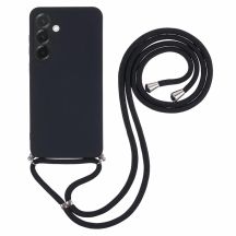 Samsung Galaxy A17 5G / A17 4G Case with Fiber Lining and Crossbody Strap - Black