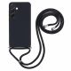 Samsung Galaxy A17 5G / A17 4G Case with Fiber Lining and Crossbody Strap - Black