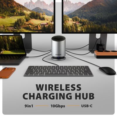 2. Axagon HMC-WL9 Wired USB 3.2 Gen 2 (3.1 Gen 2) Type-C Docking Station, Grey