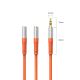 2. Orico AX2-10 audio cable 3.5mm minijack splitter for headphones and microphone 1m cable - orange