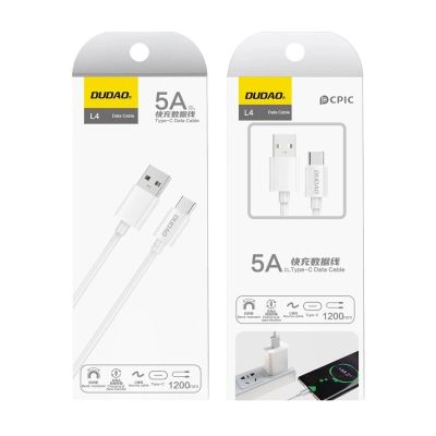 9. Dudao USB Type C 2.1A 1m white cable (L4T 1m white)