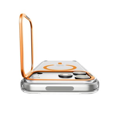 5. Spigen Ultra Hybrid Optik S MagSafe Case for iPhone 18 Pro / 17 Pro - Transparent Orange