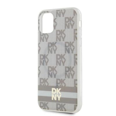 6. DKNY IML Checkered Mono Pattern & Printed Stripes MagSafe case for iPhone 11 / Xr - beige