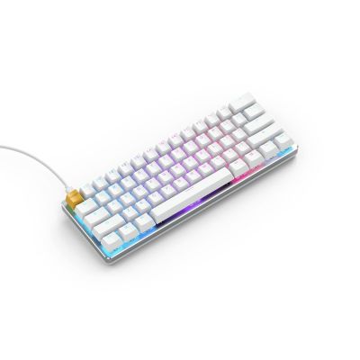 2. Glorious PC Gaming Race GMMK USB QWERTY Keyboard American International Silver, White
