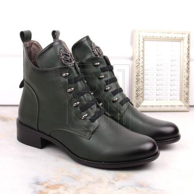 4. Insulated flat-heeled ankle boots Jezzi W JEZ412B green