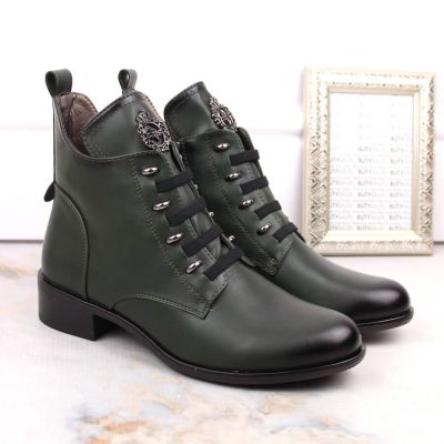 4. Jezzi W JEZ412B insulated flat ankle boots, green