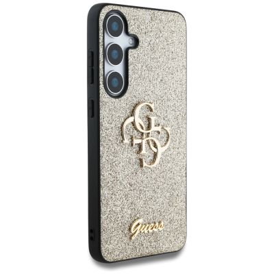 4. Guess Fixed Glitter Big 4G Metal Logo case for Samsung Galaxy S25 gold
