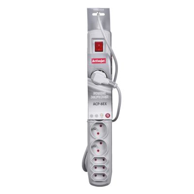 3. Activejet APN-8g/5m-GR surge protector strip (3 x Type C, 5 x UTE; 10 A; 5m; gray)
