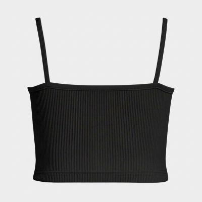 4. Nike Sportswear Essential Rib Crop Top Women's Black/White - DM6737-010
