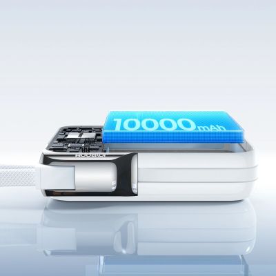 8. Joyroom JR-PBF27 Pro 10000mAh 30W Power Bank with Built-in USB-C Cable and Additional Bidirectional USB-C to Lightning Cable - White