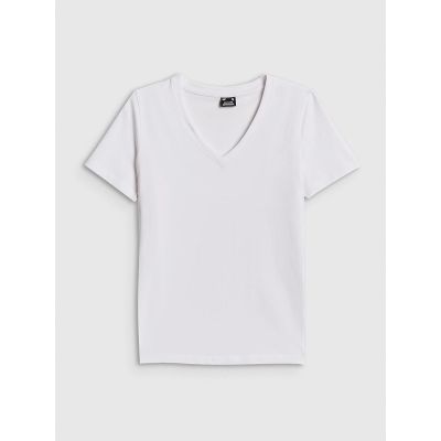 6. Women's regular plain T-shirt 4F 4FRMM00TTSHF3618-10S