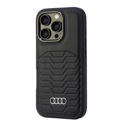 3. Audi Synthetic Leather MagSafe iPhone 16 Pro 6.3" black/black hardcase AU-TPUPCMIP16P-GT/D3-BK