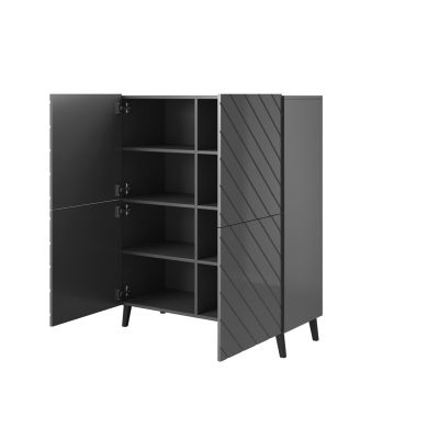 2. ABETO shelf 100.5x40xH121.5 graphite/glossy graphite