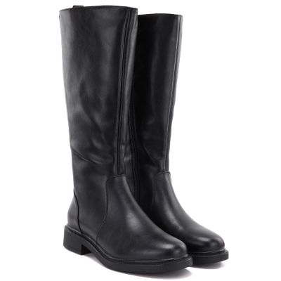 4. Women's leather boots, classic black Sergio Leone KZ-528-S