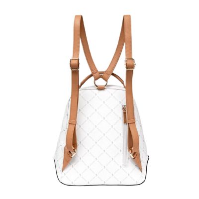 3. Puccini Monogram Collection Women's Backpack Bag White - BLXP0011P-0