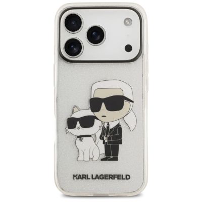 3. Karl Lagerfeld IML NFT Glitter Karl&Choupette Case for iPhone 18 Pro Max / 17 Pro Max - Transparent