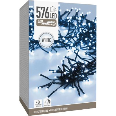 18. CHRISTMAS TREE LIGHTS LIGHT CHAIN 576 LED TIMER COOL WHITE