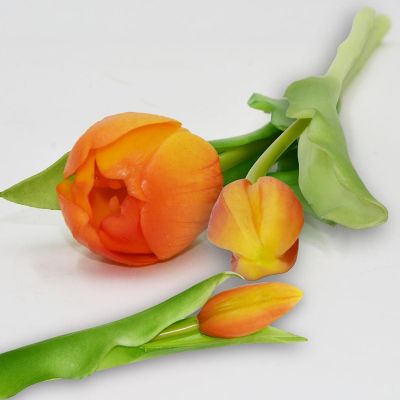 20. BOUQUET OF 7 ORANGE TULIPS 31 CM LIFE-LIKE SPRING DECORATION