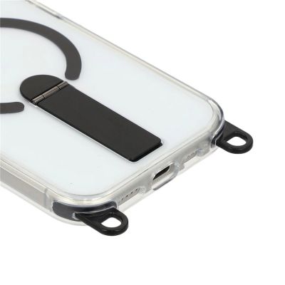 7. iPhone 17 case with stand, short strap (30 cm) and long strap (120 cm), compatible with MagSafe - black