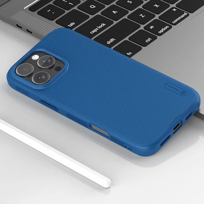 6. Nillkin Super Frosted Shield Pro Magnetic Case for iPhone 16 Pro - blue