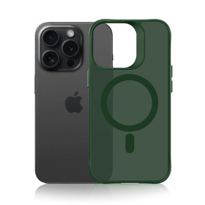 6. 3mk Smoke MagCase for iPhone 16 Pro Max - Green-Translucent