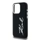 6. Karl Lagerfeld Silicone Metal Script Logo case for iPhone 15 Pro - black