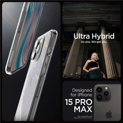 3. Spigen Crystal Hybrid Case for iPhone 15 Pro Max - Clear