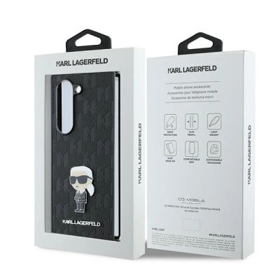 7. Karl Lagerfeld Saffiano Ikonik Pin Case for Samsung Galaxy Z Fold 6 - Black