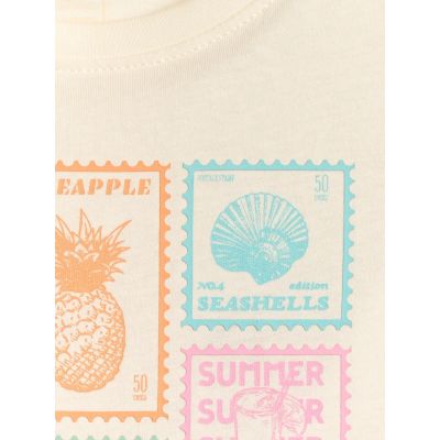 6. Girls' regular printed T-shirt 4F 4FJRAW26TTSHF4325-11S