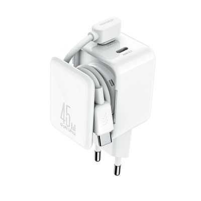 Joyroom JR-TCL05 45W GaN Wall Charger with Cable Organizer - White