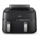 19. Philips 5000 series NA551/00 fryer Double 9 l Autonomous 2750 W Hot air fryer Black, Silver