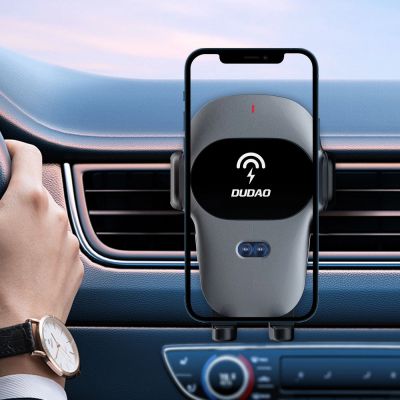 4. Dudao Automatic Car Holder with Built-in Qi 15W Wireless Charger Gray (F20xs)