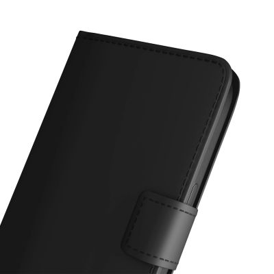 7. Puro Wallet Stand case for iPhone 17 made of eco-leather, with a flap, wallet and stand function - black