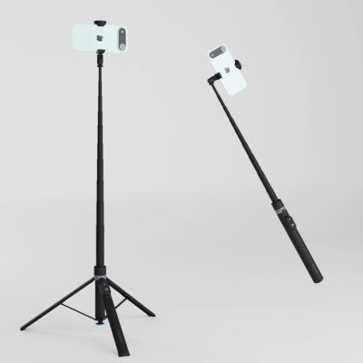 8. Selfie stick Wozinsky WRZP1 with automatically extendable legs, tripod function, 1.7m - black
