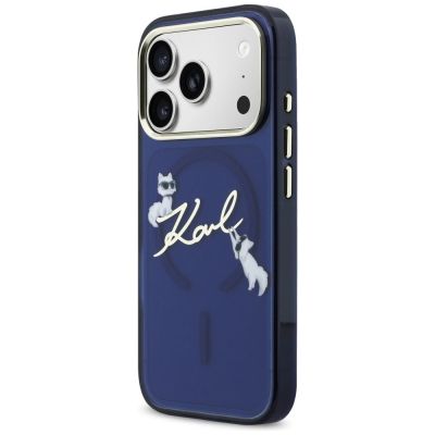 2. Karl Lagerfeld IML Choupettes Karl Script Logo MagSafe Case for iPhone 17 Pro Max - Blue