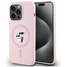 Karl Lagerfeld Silicone Karl&Choupette MagSafe Case for iPhone 14 Pro Max - Pink