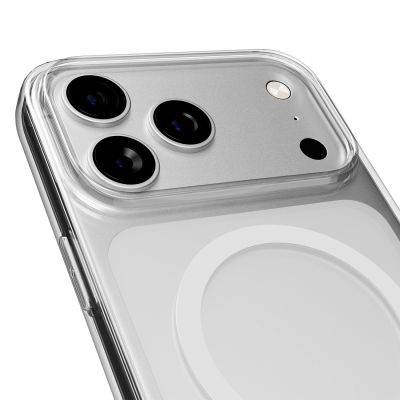7. Puro Lite Mag TPU+PC Case Compatible with MagSafe for iPhone 17 Pro Max - Transparent with White Ring