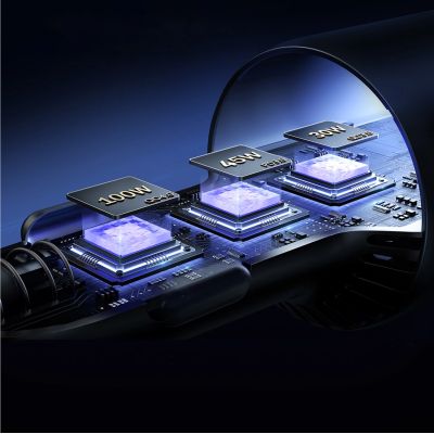 7. Joyroom JR-CCN07 145W Car Charger 2xUSB-C USB-A + 100W USB-C Cable - Dark Gray