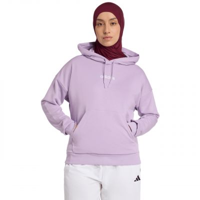 2. Women's adidas Essentials Linear French Terry Hoodie Purple JY0036