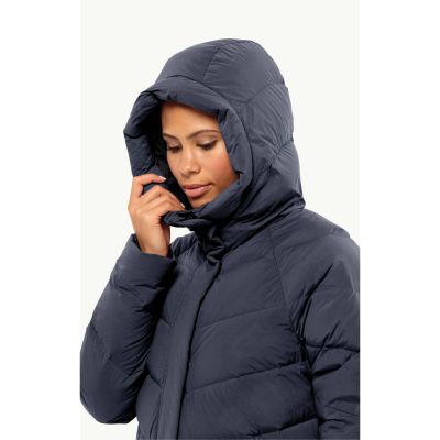 7. Jack Wolfskin MARIENPLATZ COAT W night blue Down Insulated women's winter jacket navy blue (1206971_1010)