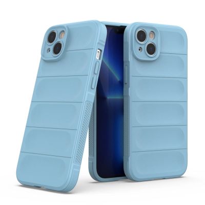 8. Magic Shield Case case for iPhone 14 Plus flexible armored case light blue
