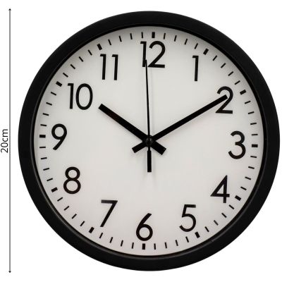 7. PP WALL CLOCK 20CM BLACK
