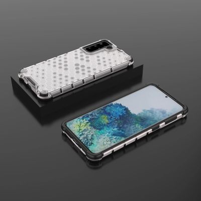 13. Honeycomb Case armor cover with TPU Bumper for Samsung Galaxy S21+ 5G (S21 Plus 5G) transparent